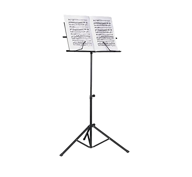 music stand holding notes